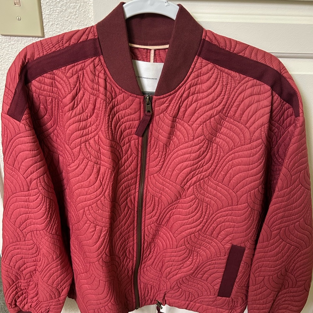 Anthropologie Vicente Quilted Bomber in Rose size Small